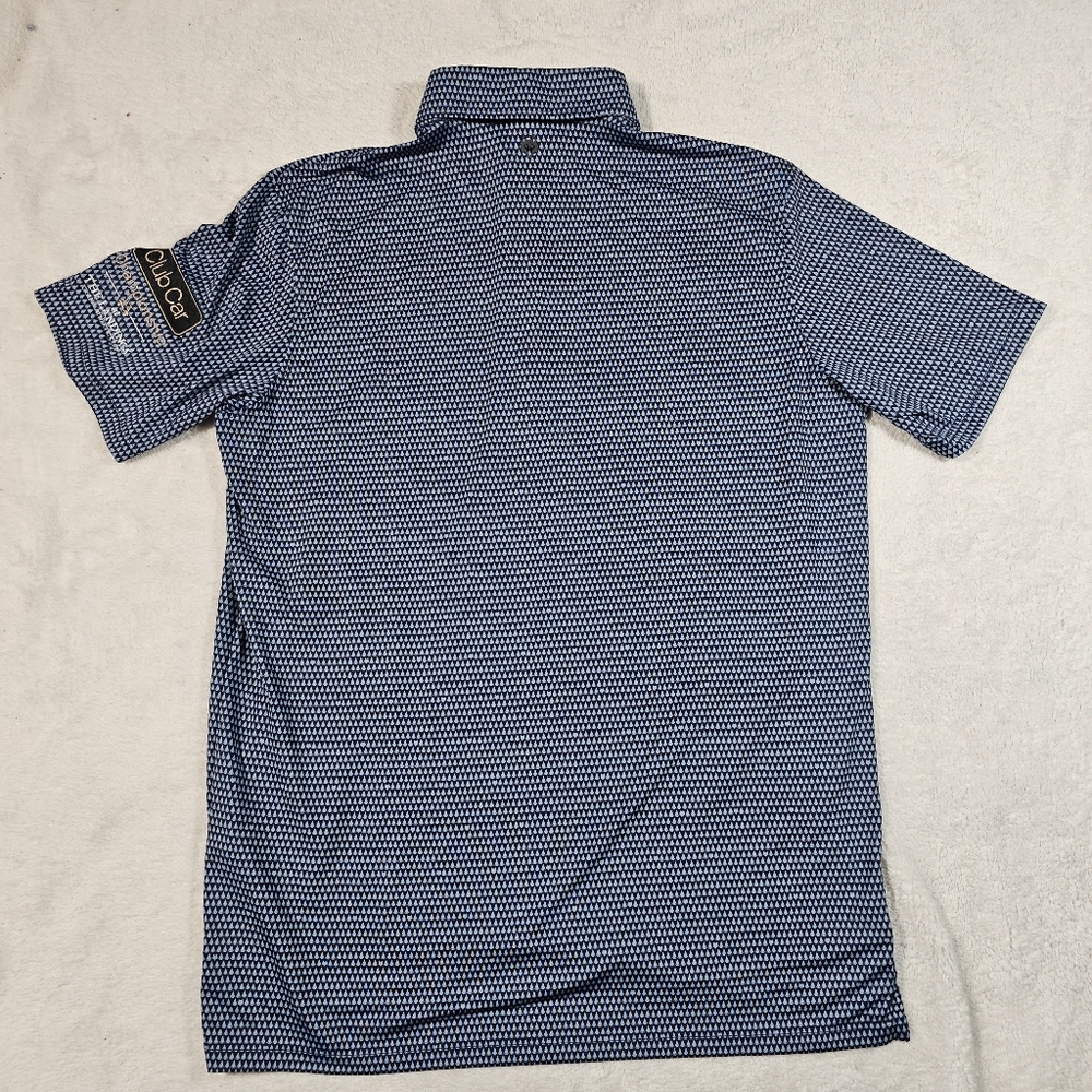 Greyson Maltese Blue Arrowhead Print Short Sleeve Polo Embroidered Mens M - Picture 6 of 11